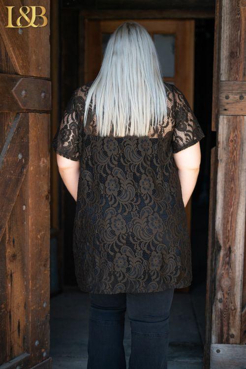 311   Sydney Dark Olive Lace Kimono Product Image