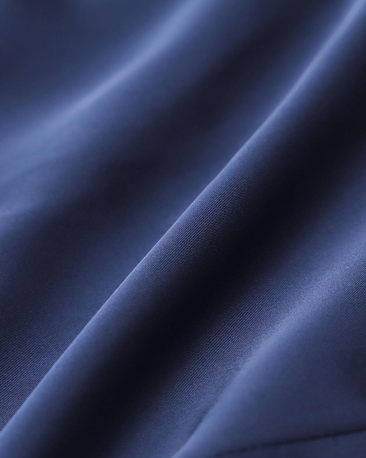 Navy Satin Button Blouse Product Image