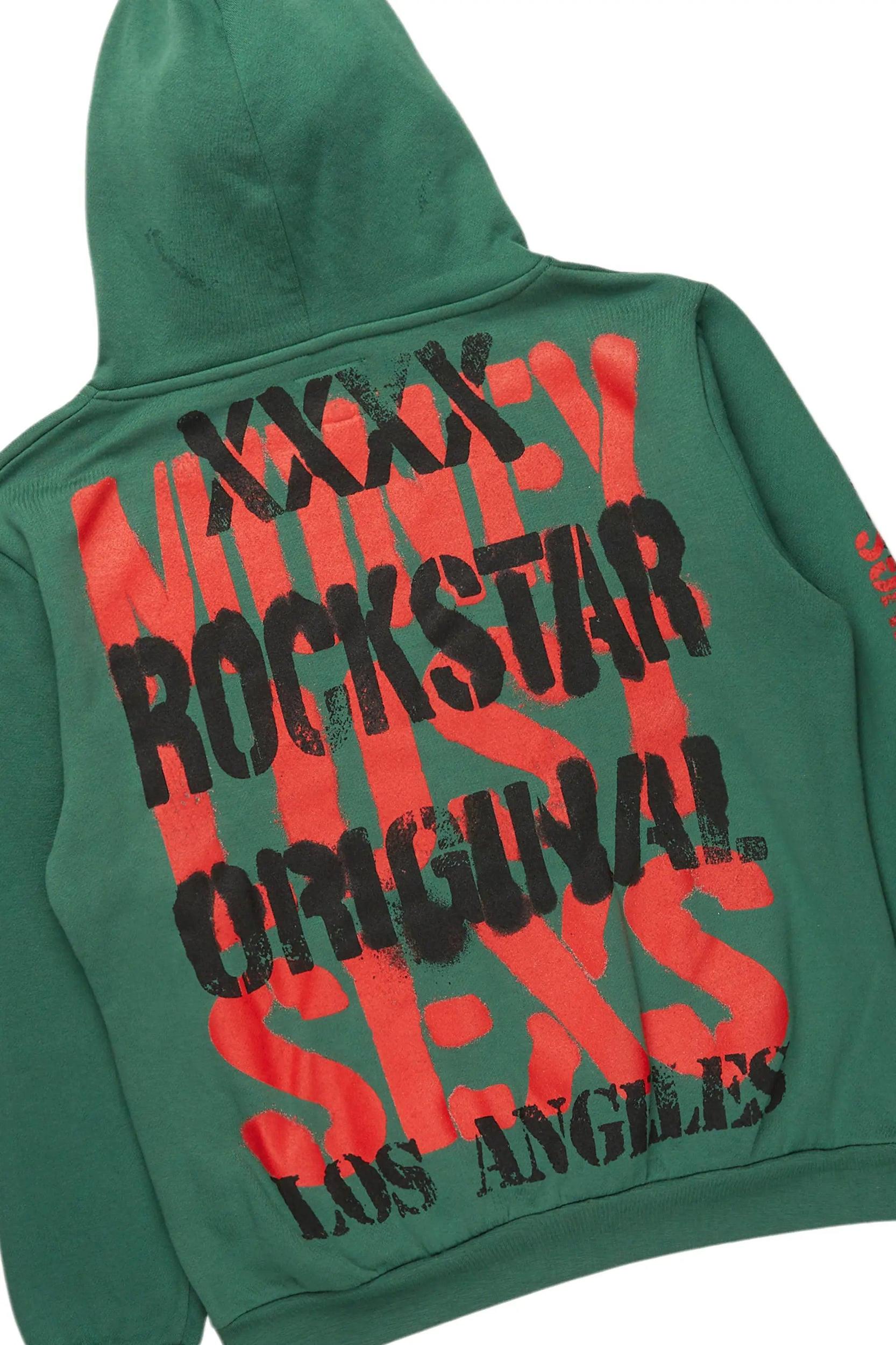 Omer Green Hoodie/Baggy Track Pant Set Male Product Image