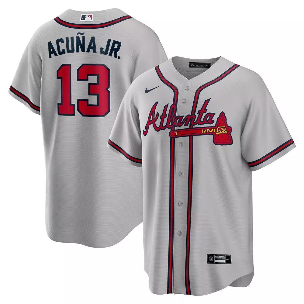Men's Nike Ronald Acuna Jr. Gray Atlanta Braves Road Replica Player Name Jersey,  Product Image