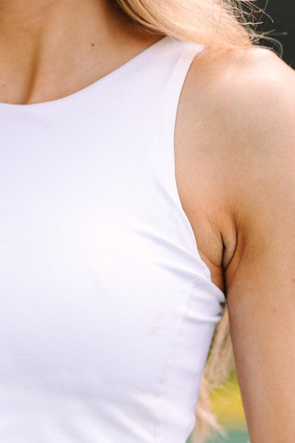 Call On You White Cropped Tank Female Product Image