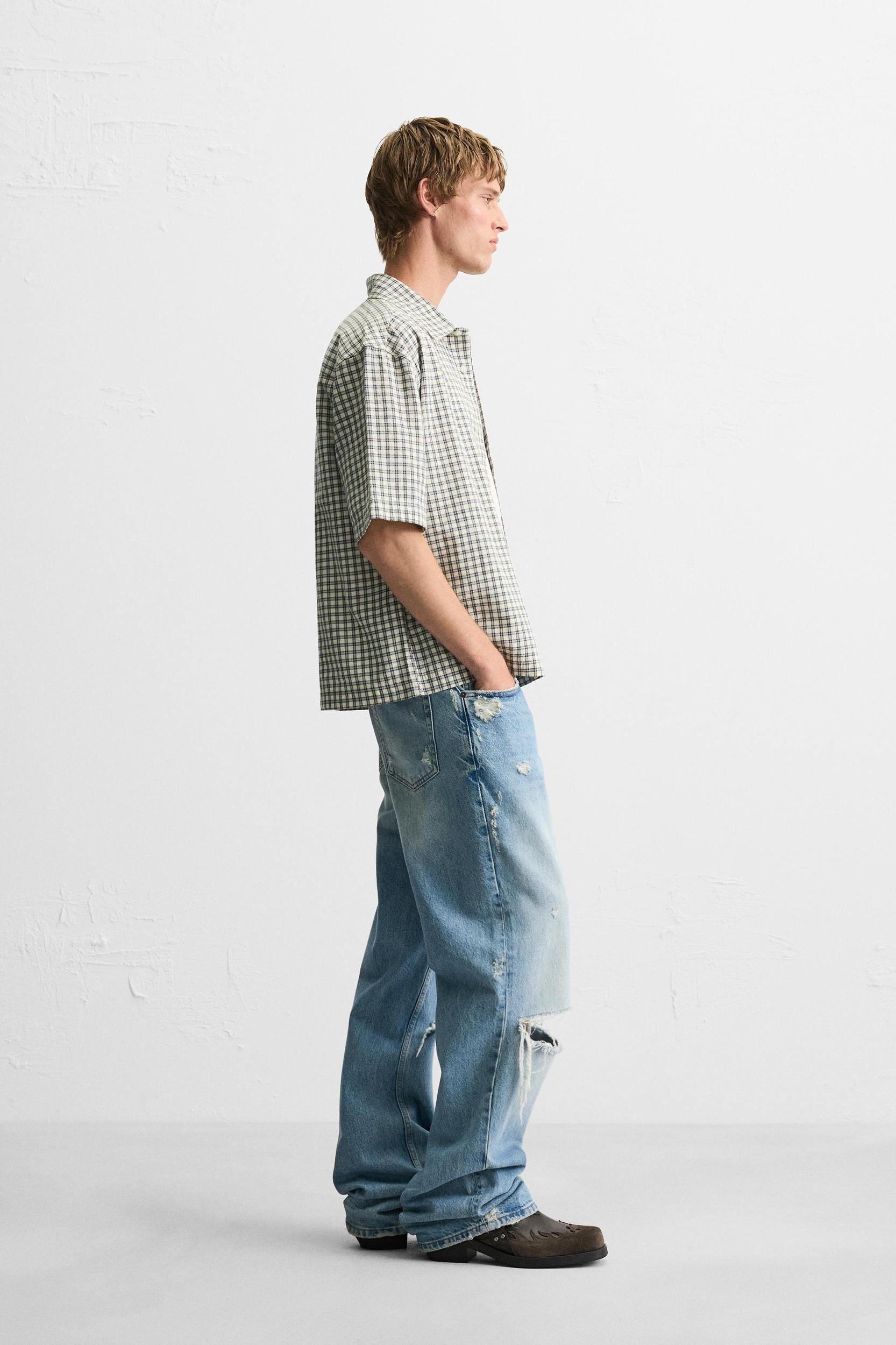 BOXY FIT PLAID SHIRT Product Image