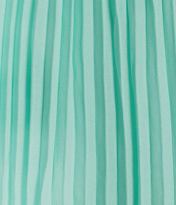 French Connection Halter Neck Sleeveless Sunburst Pleated Georgette Mini Dress Product Image