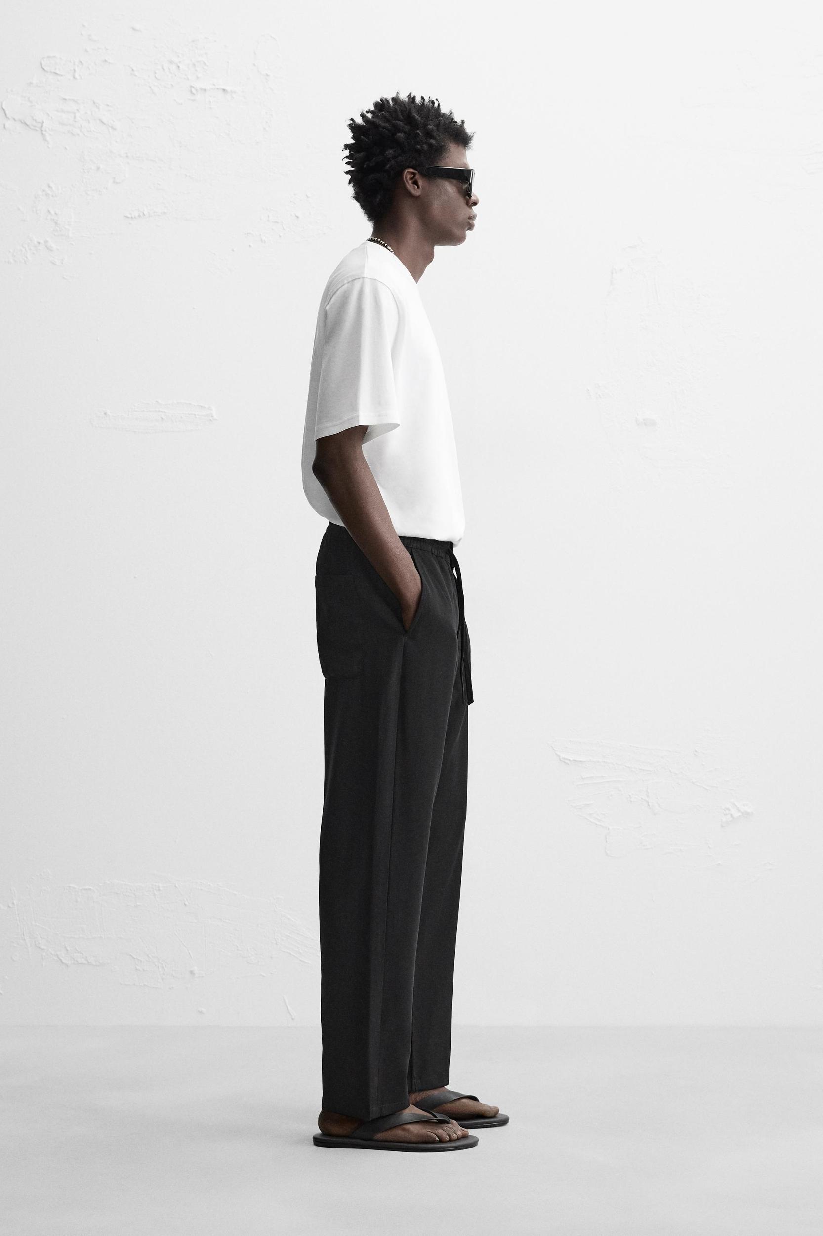 REGULAR FIT LYOCELL - VISCOSE PANTS Product Image