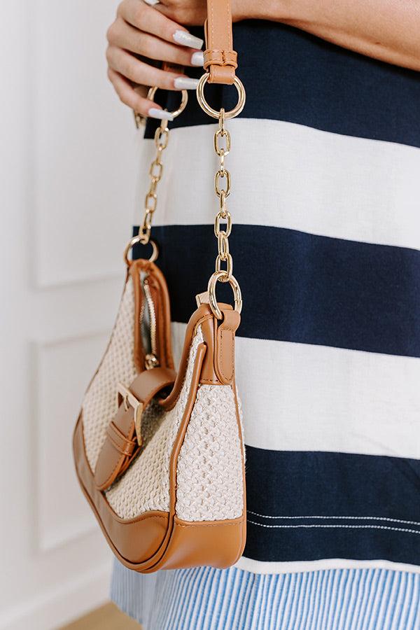 Stop The Show Woven Purse in Brown Product Image