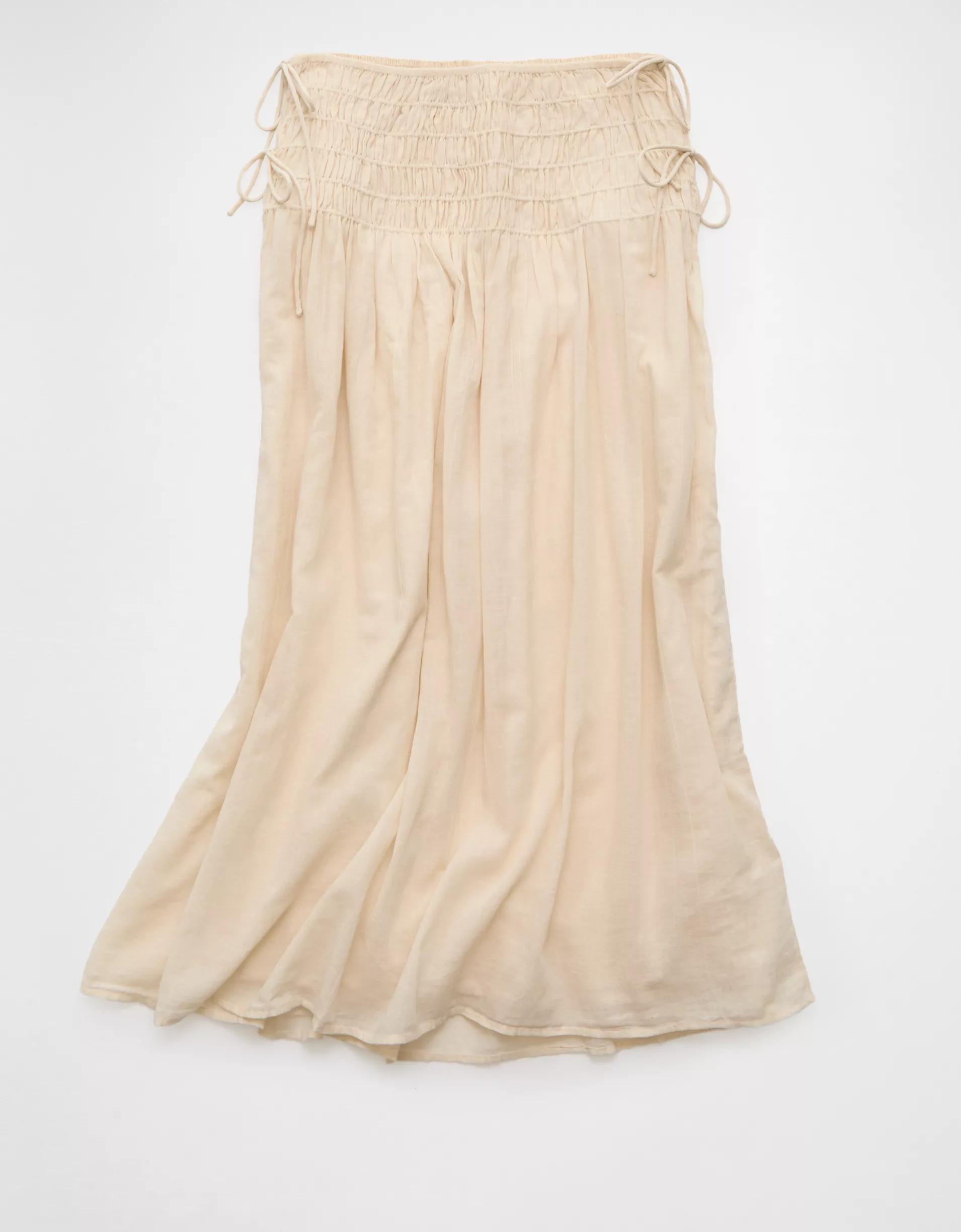 AE High-Waisted Tie Side Maxi Skirt Product Image