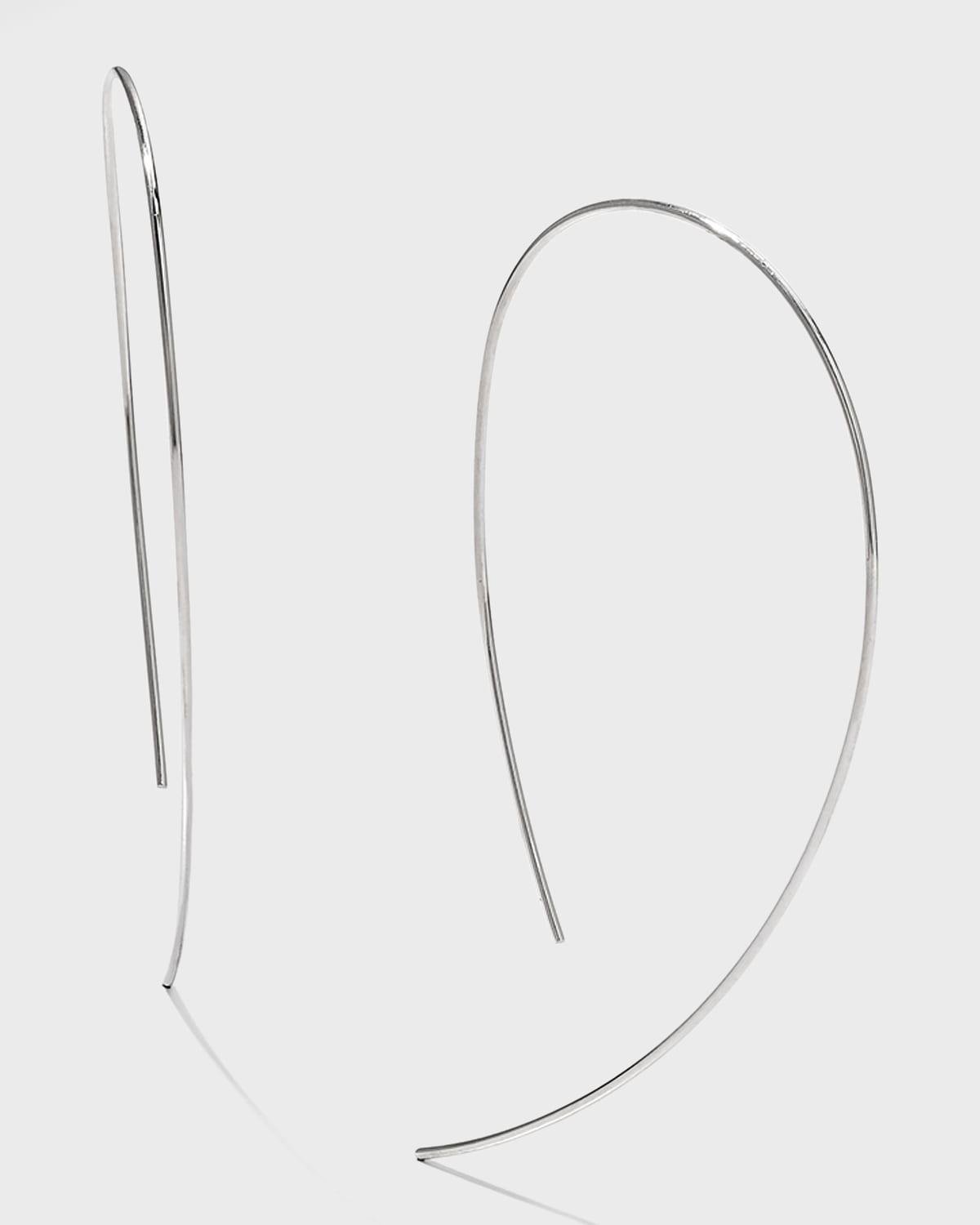 Womens 14K Large Wire Upside Down Hoops Product Image