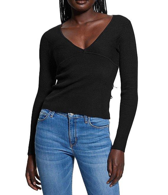 Guess Cirila Long Sleeve V-Neck Sweater Product Image