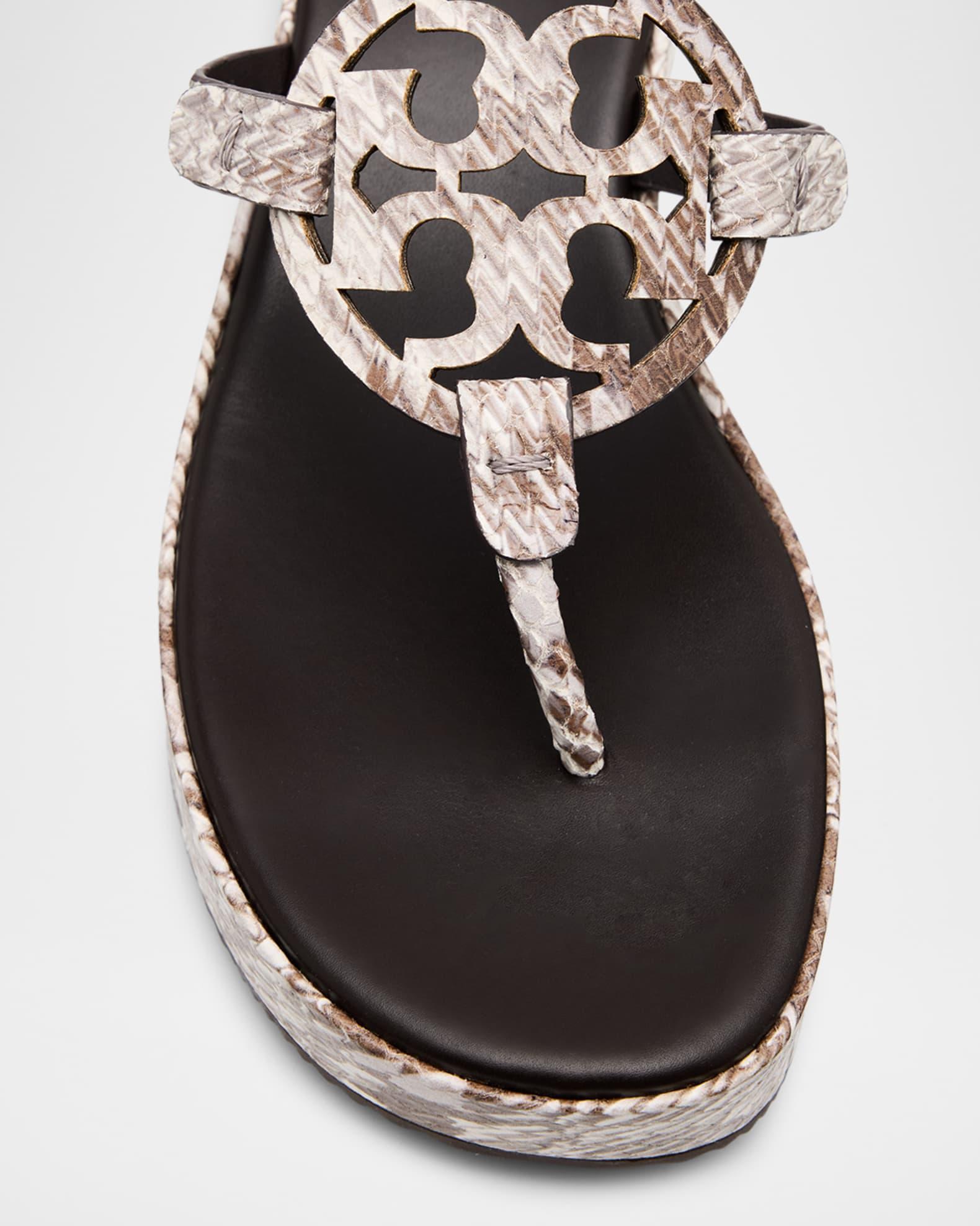 Miller Snake-Embossed Logo Wedge Thong Sandals Product Image