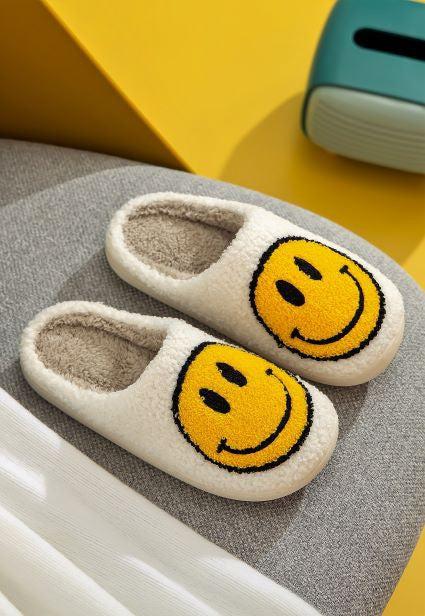Smile Face Soft Plush Slippers Product Image