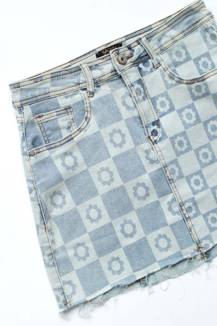 Light Daisy Denim Skirt Product Image