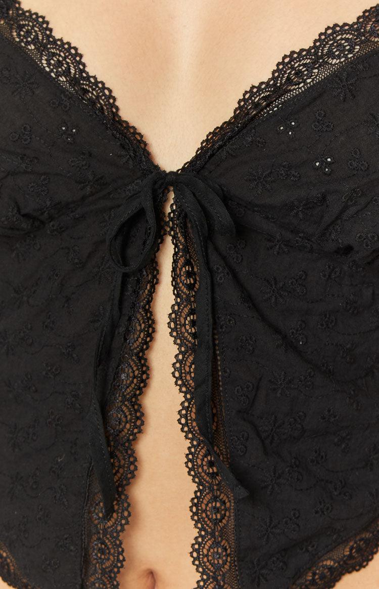Claudia Black Tie Front Top Product Image