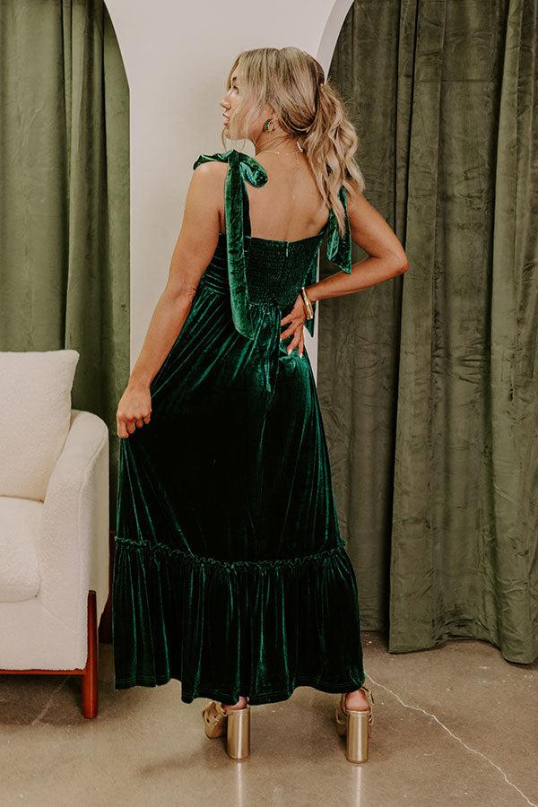 Cranberry Martini Velvet Midi in Hunter Green Product Image
