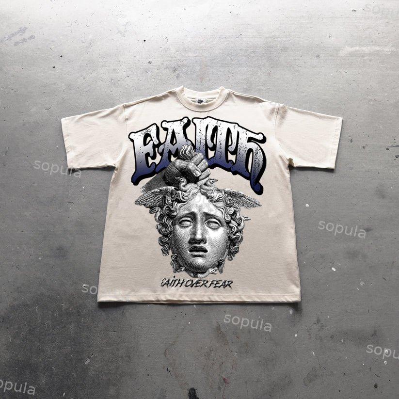 Sopula Faith Over Fear Jesus Graphic Print Cotton T-Shirt Product Image