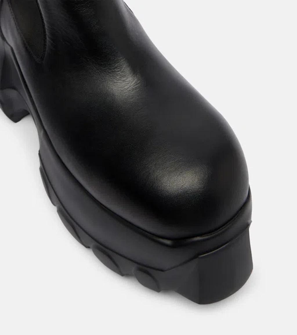 RICK OWENS Beatle Mega Tractor Leather Chelsea Boots In Black Product Image