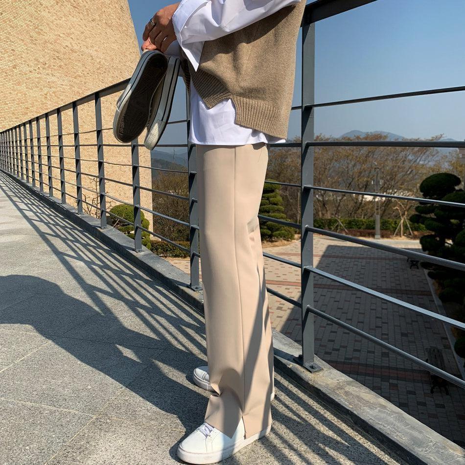 RT No. 1093 SPLIT WIDE STRAIGHT PANTS Product Image