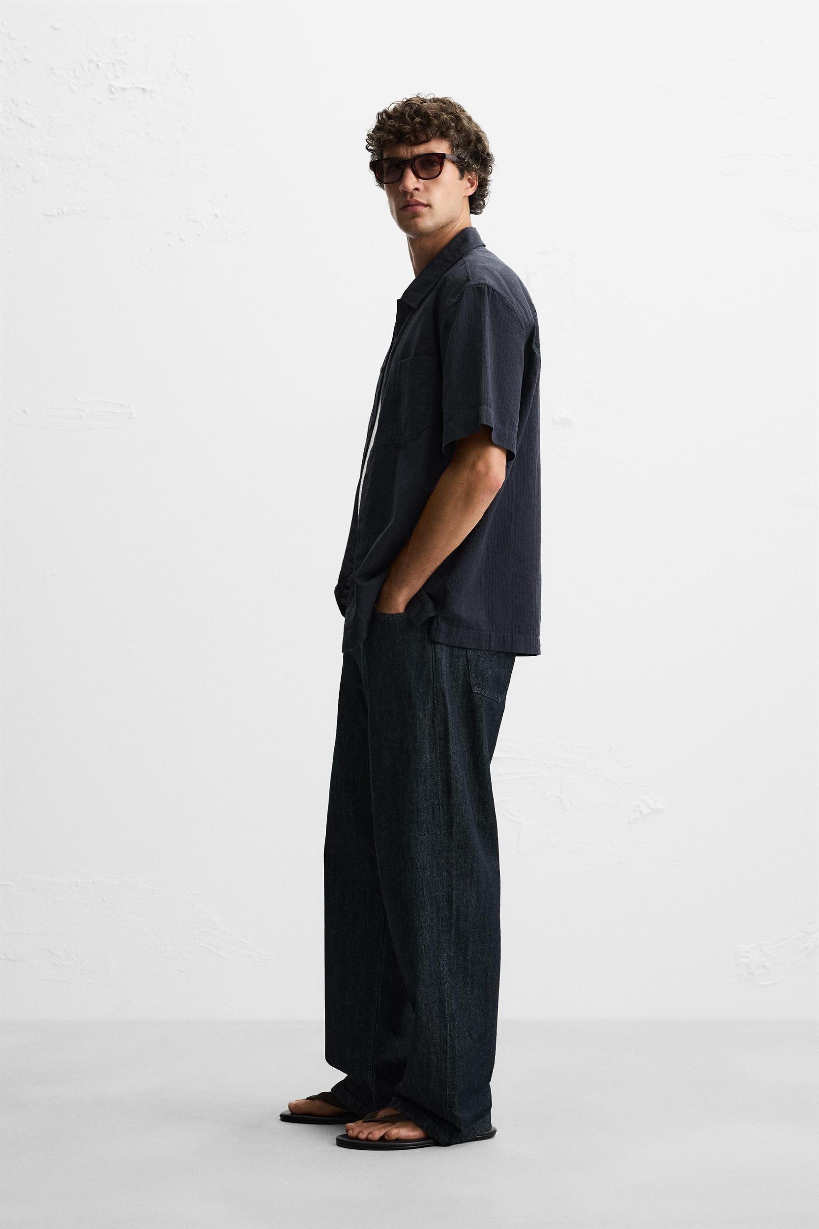 JACQUARD COTTON - LYOCELL SHIRT Product Image