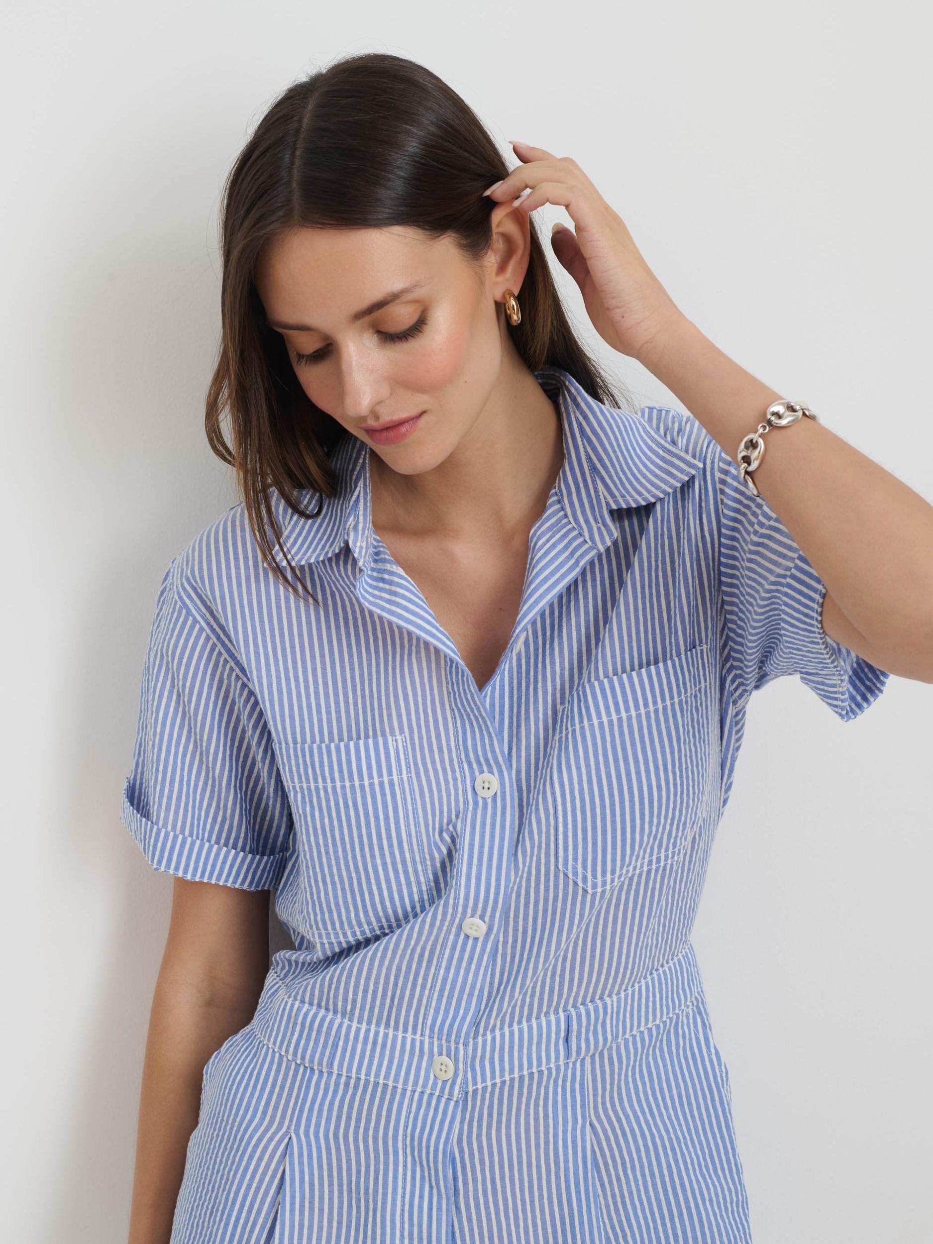 Cassi Romper In Seersucker Product Image