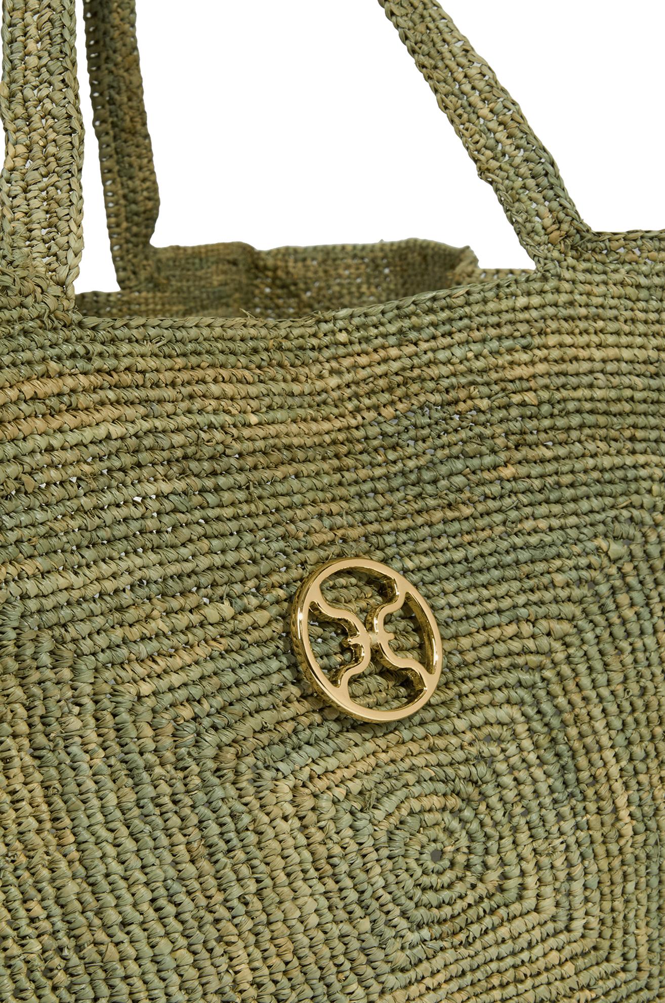 Raffia Pyramid Bag - Green Product Image