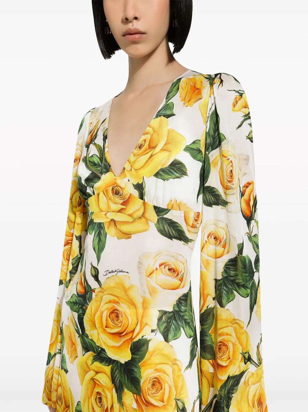 rose-print midi dress Product Image