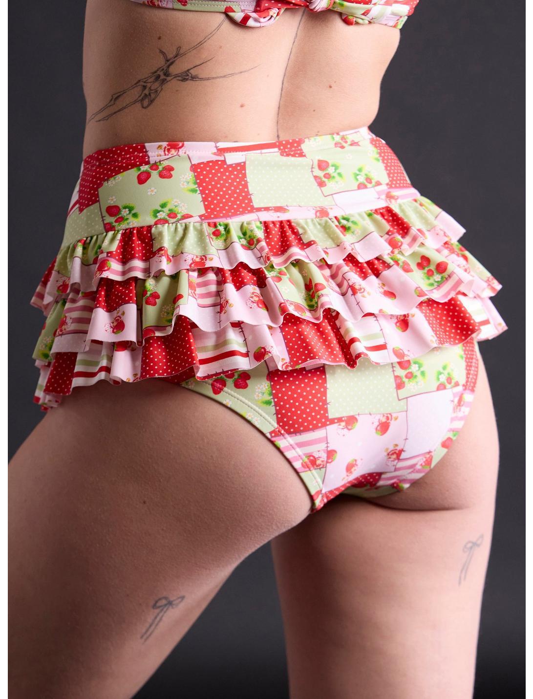Strawberry Shortcake Patchwork High-Waisted Swim Bottoms Product Image