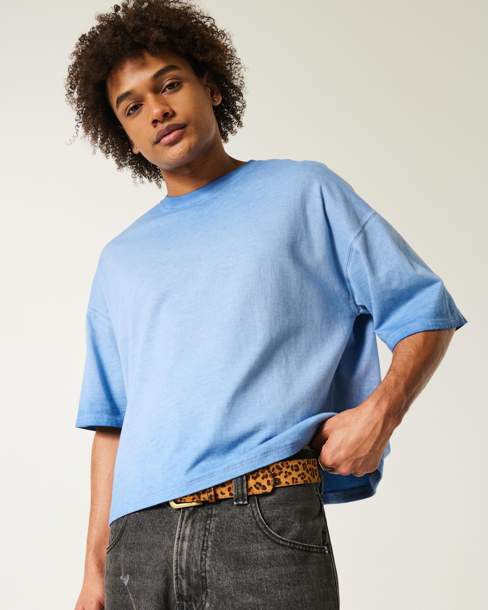 Washed Baggy Crop Crew T-Shirt Product Image