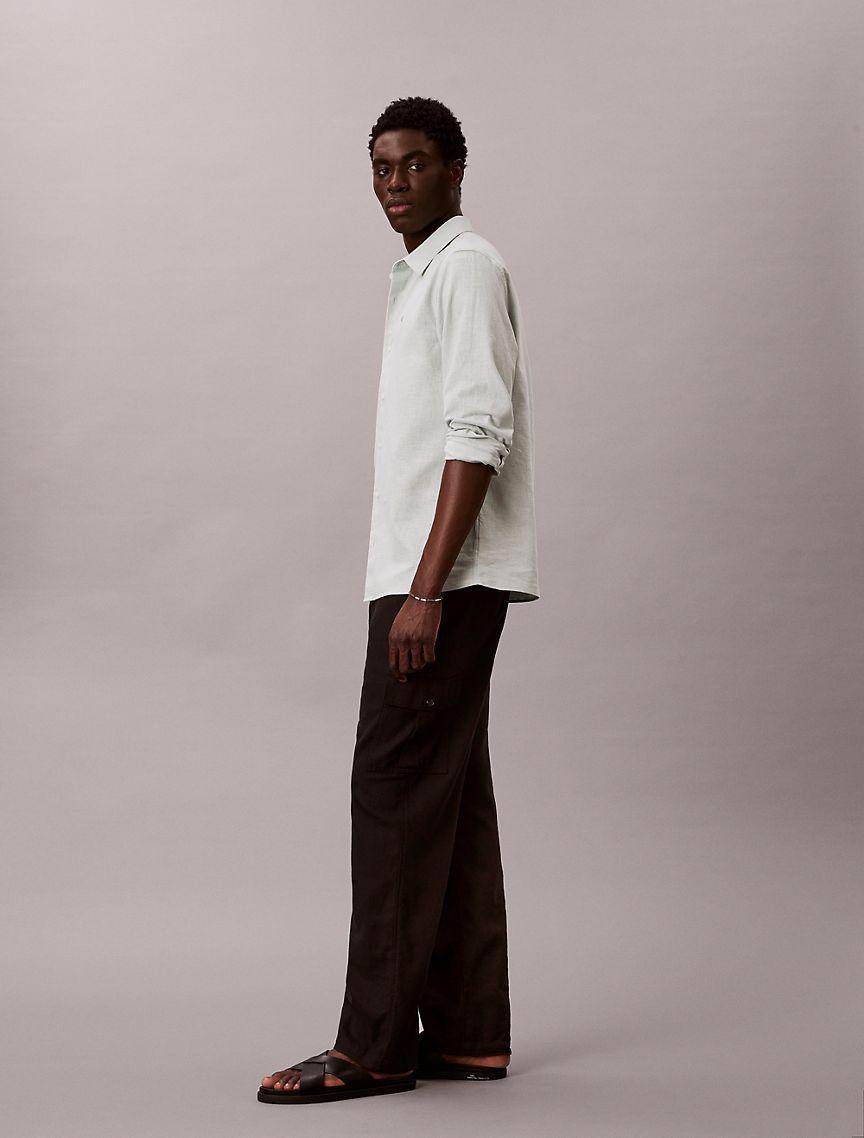 Linen Cotton Classic Button-Down Shirt Product Image