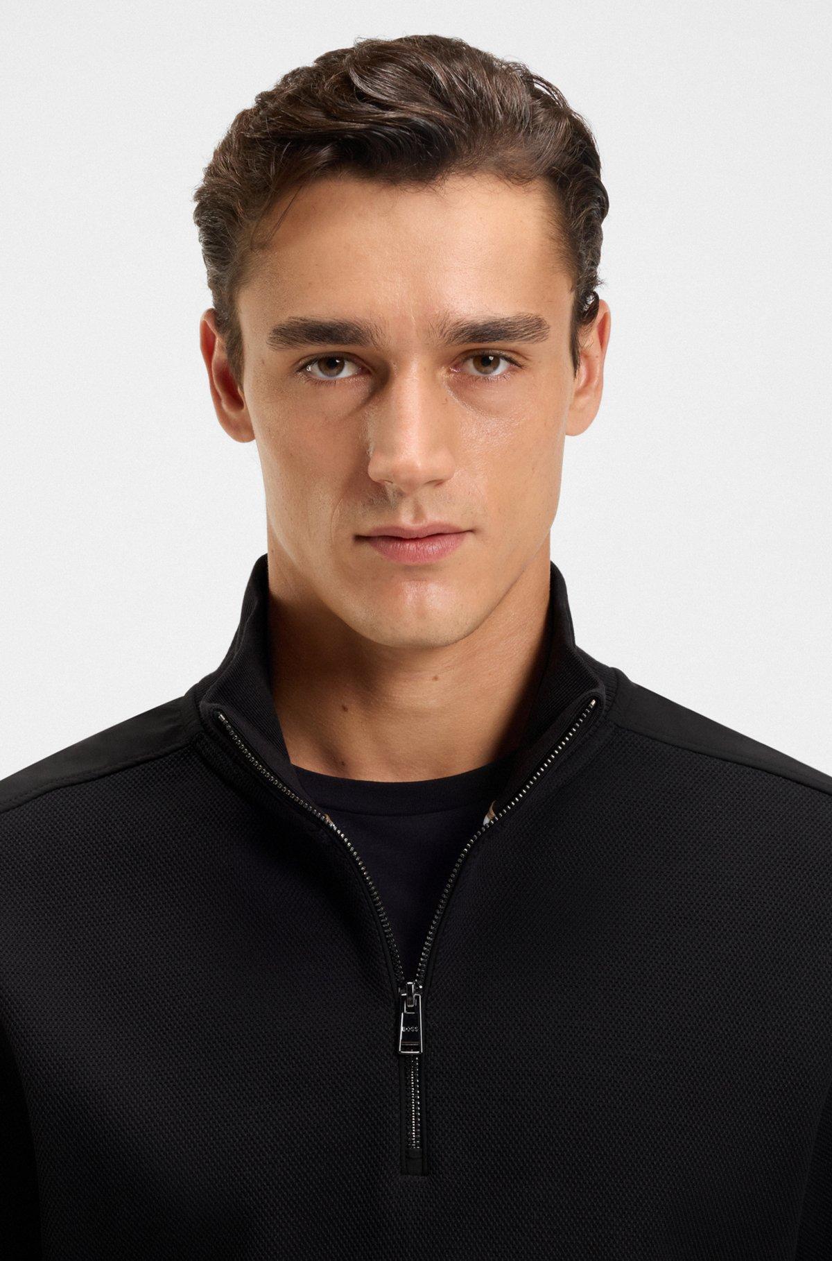 Mercerized-cotton regular-fit sweatshirt with logo patch Product Image