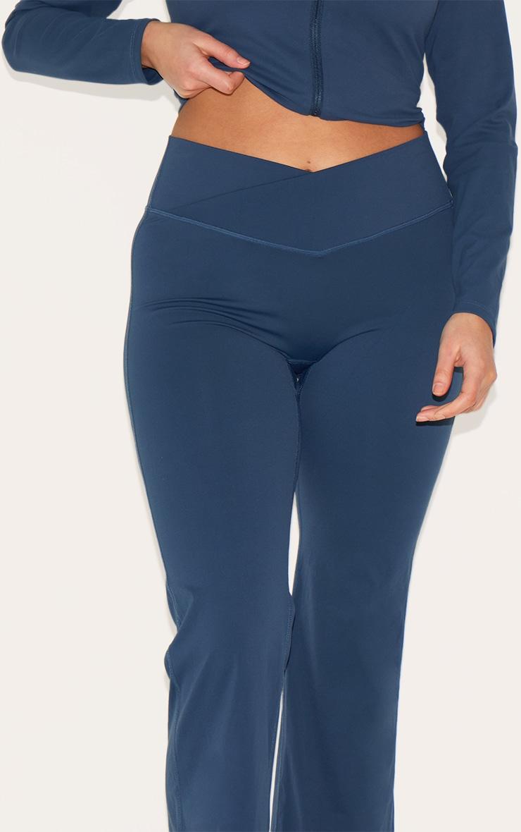 Midnight Blue Sculpt Wrap Waist Yoga Pants Product Image