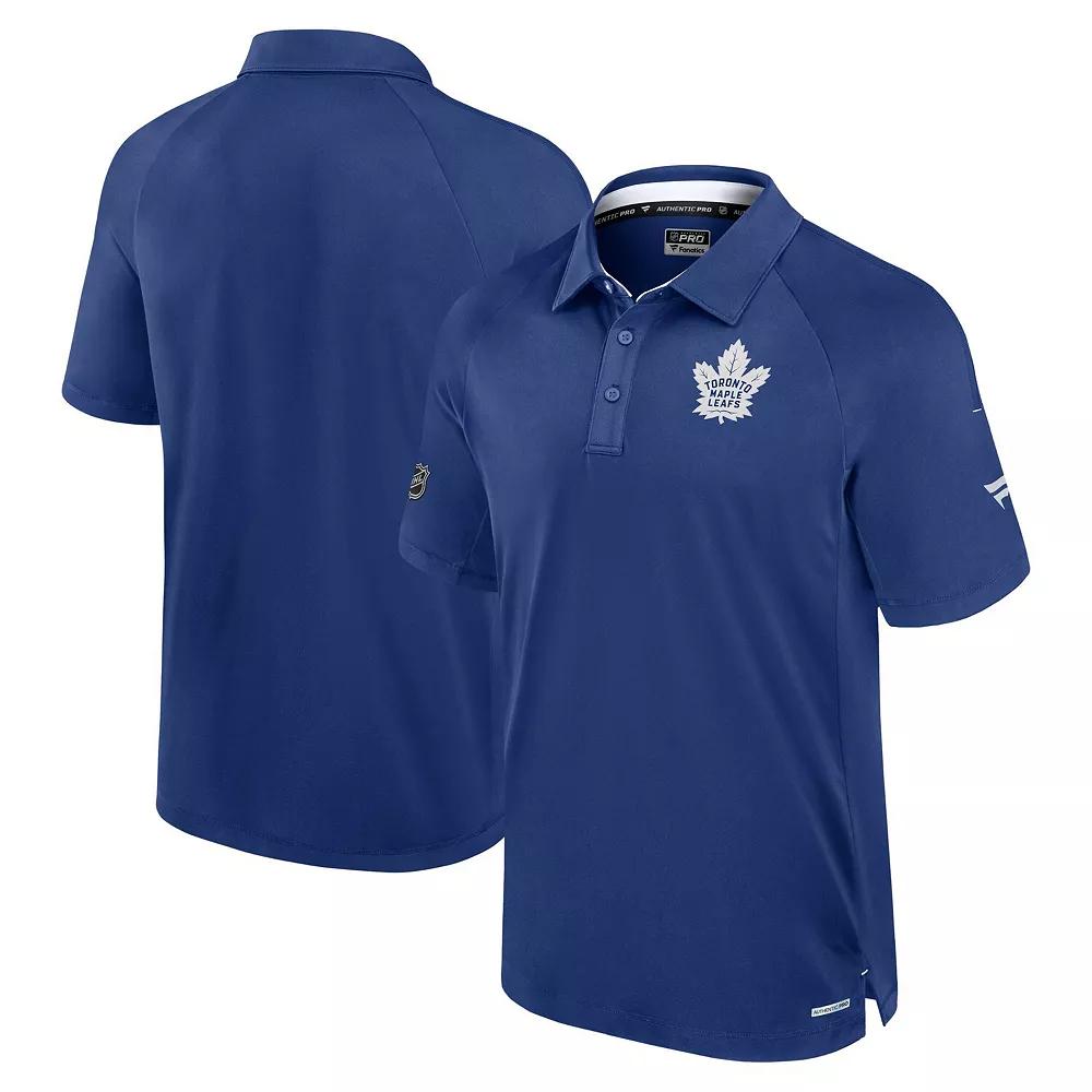 Men's Fanatics Blue Toronto Maple Leafs Authentic Pro Rink Raglan Polo,  Product Image