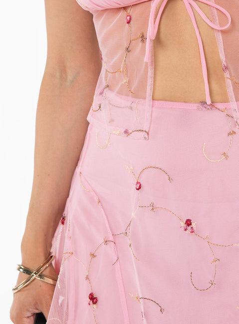 Rosen Mini Skirt Pink Floral Product Image