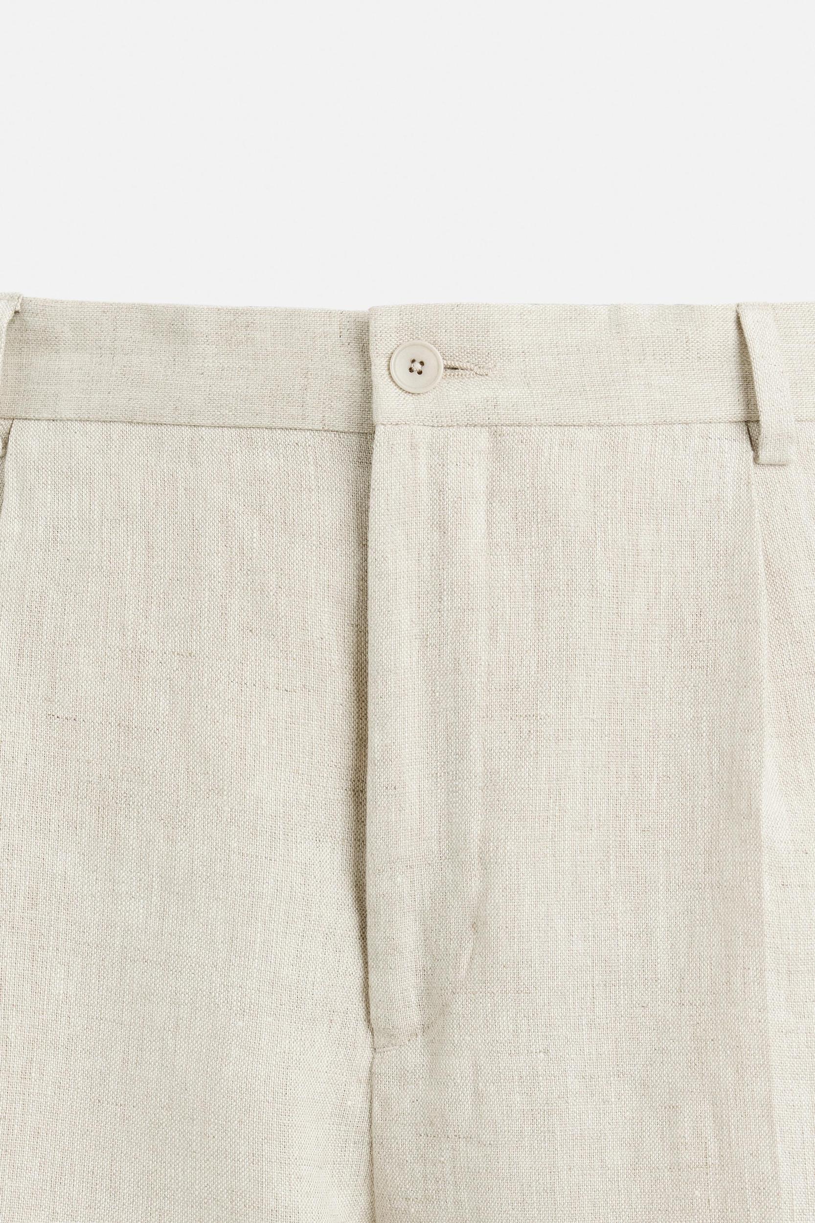 100% LINEN PLEATED PANTS Product Image