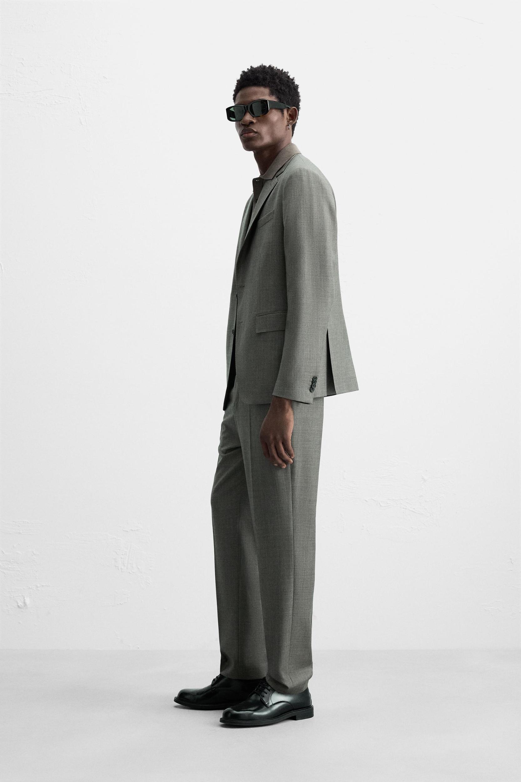 100% WOOL STRUCTURE SUIT PANTS Product Image