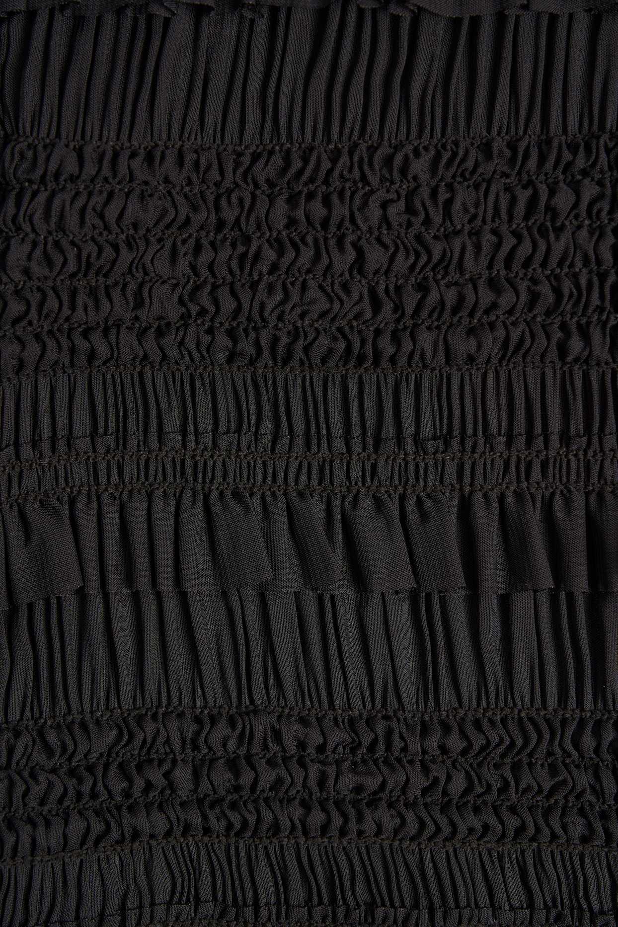 Ruffled Mid-Rise Shorts in Black Product Image