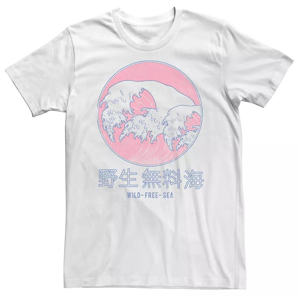 Big & Tall Japanese Ocean Wave Wild Free Sea Tee, Men's,  Product Image