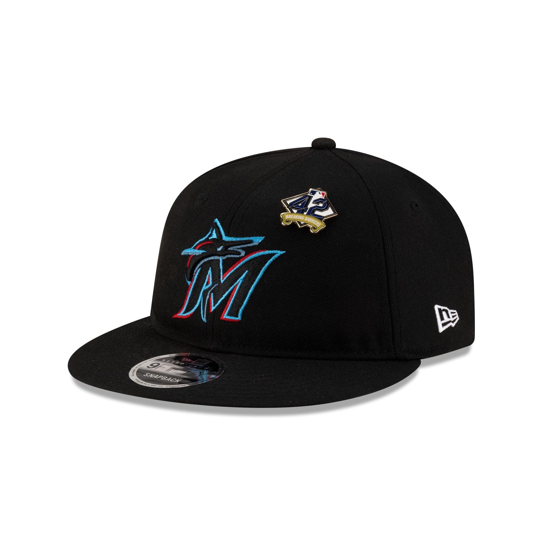 Miami Marlins Jackie Robinson Day 2025 Retro Crown 9FIFTY Snapback Hat Male Product Image