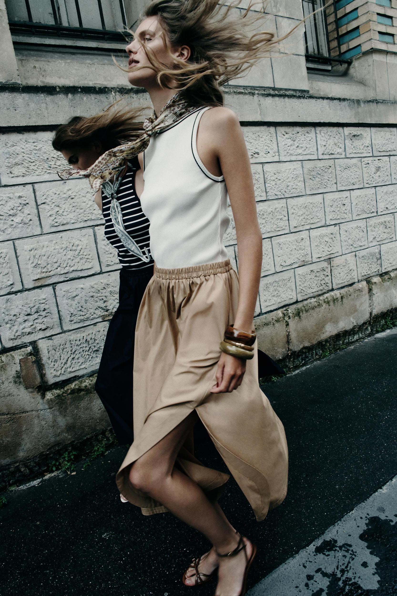 COMBINED POPLIN MIDI DRESS Product Image