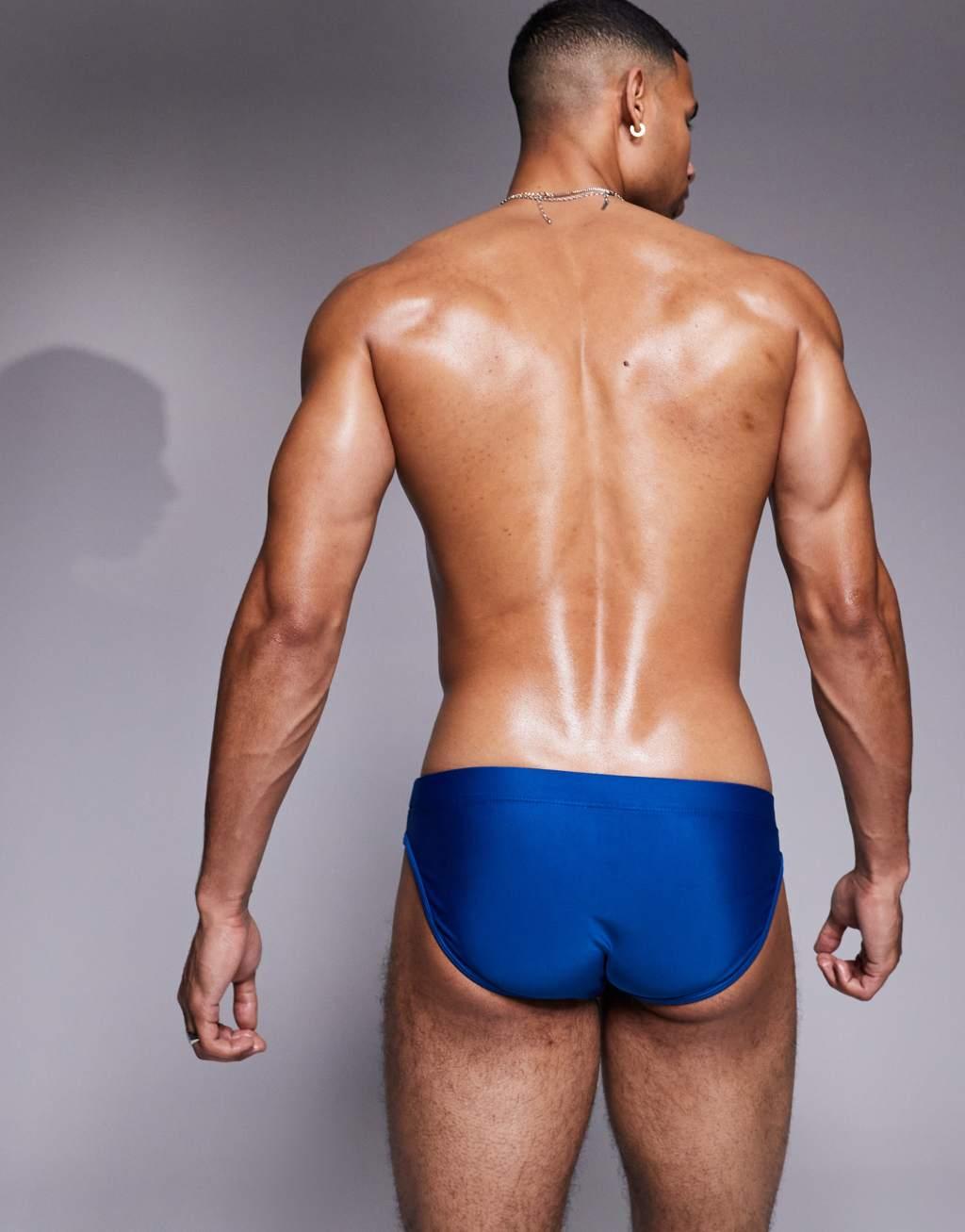 ASOS DESIGN swim briefs in blue Product Image