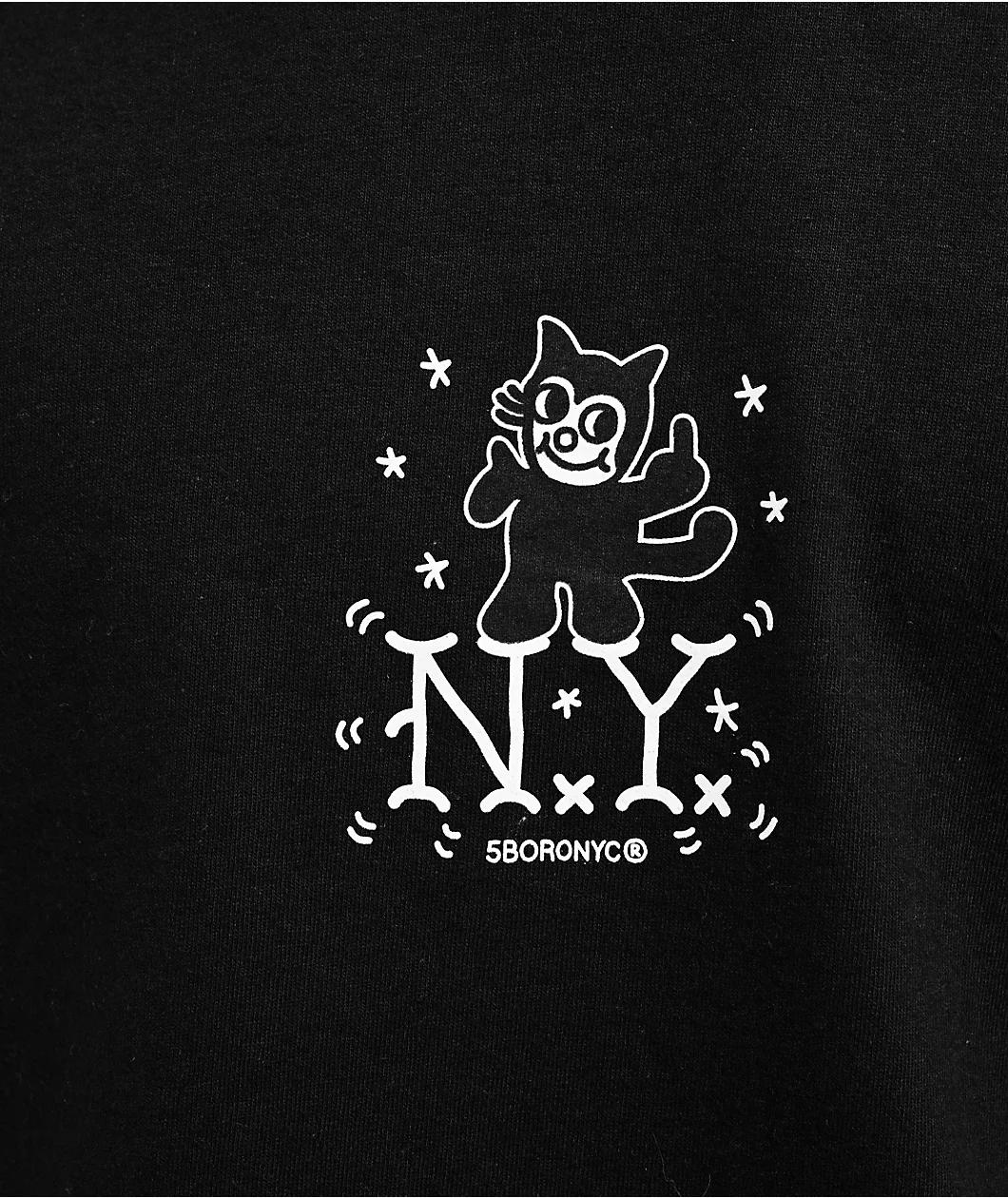 5BORO NY Cat Black T-Shirt Product Image