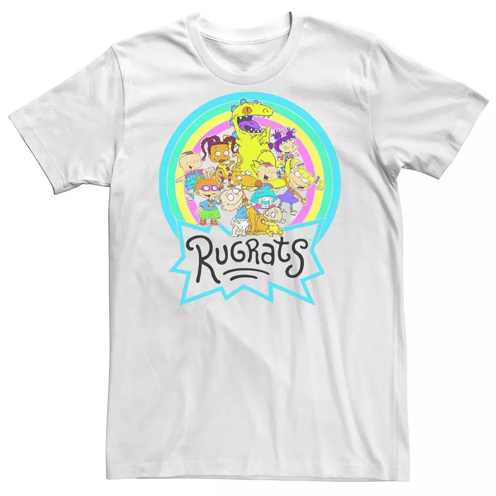 Men's Rugrats Neon Circle Rainbow Group Tee,  Product Image