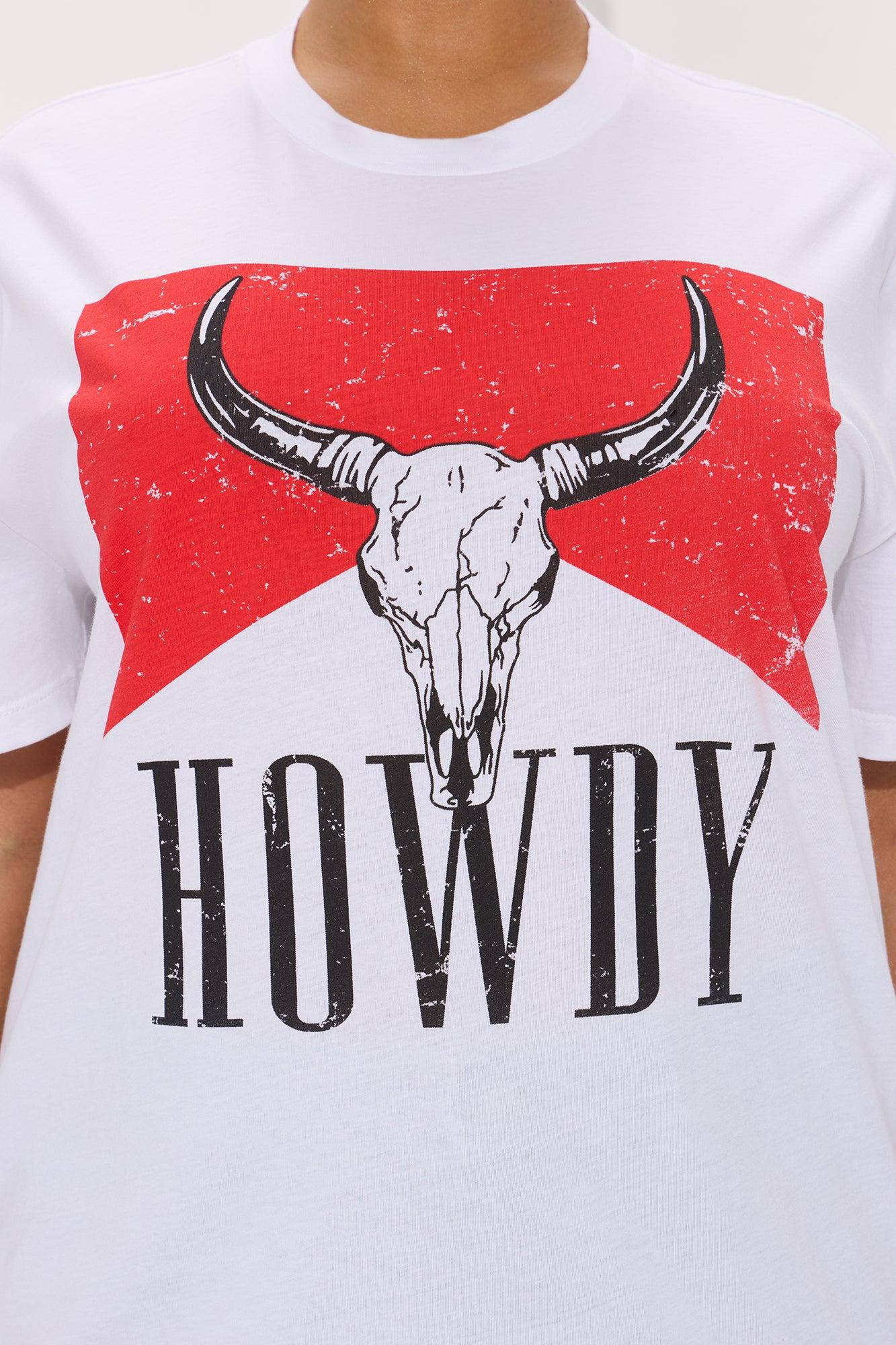 Vintage Howdy Bull Oversized Tee - White Product Image