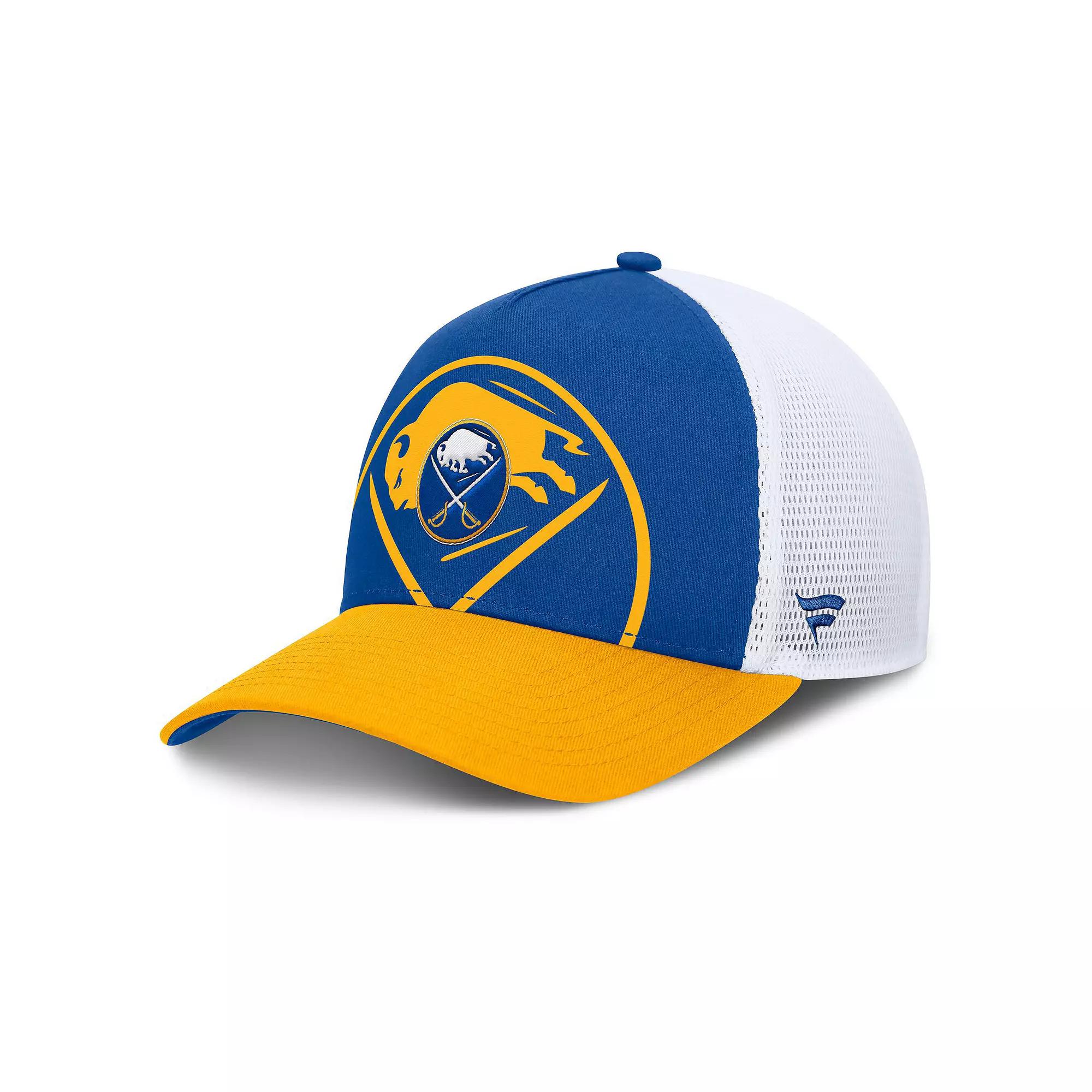 Men's Fanatics Royal/Gold Buffalo Sabres Authentic Pro A-Frame Rink Adjustable Hat, Blue Product Image