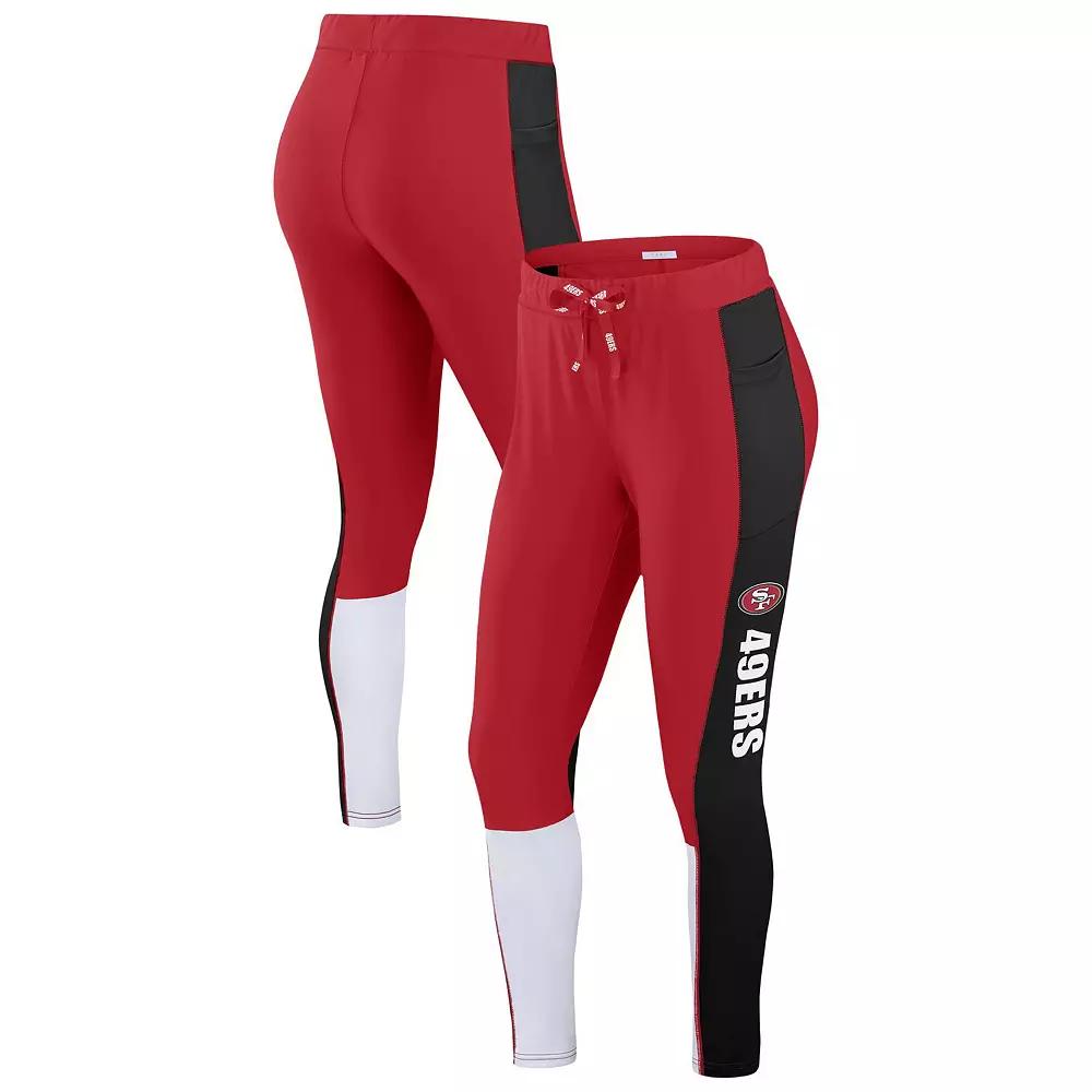 Women's WEAR by Erin Andrews Scarlet/Black San Francisco 49ers Color-Block Leggings,  Product Image