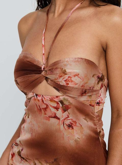 Saye Halter Twist Maxi Dress Multi Product Image