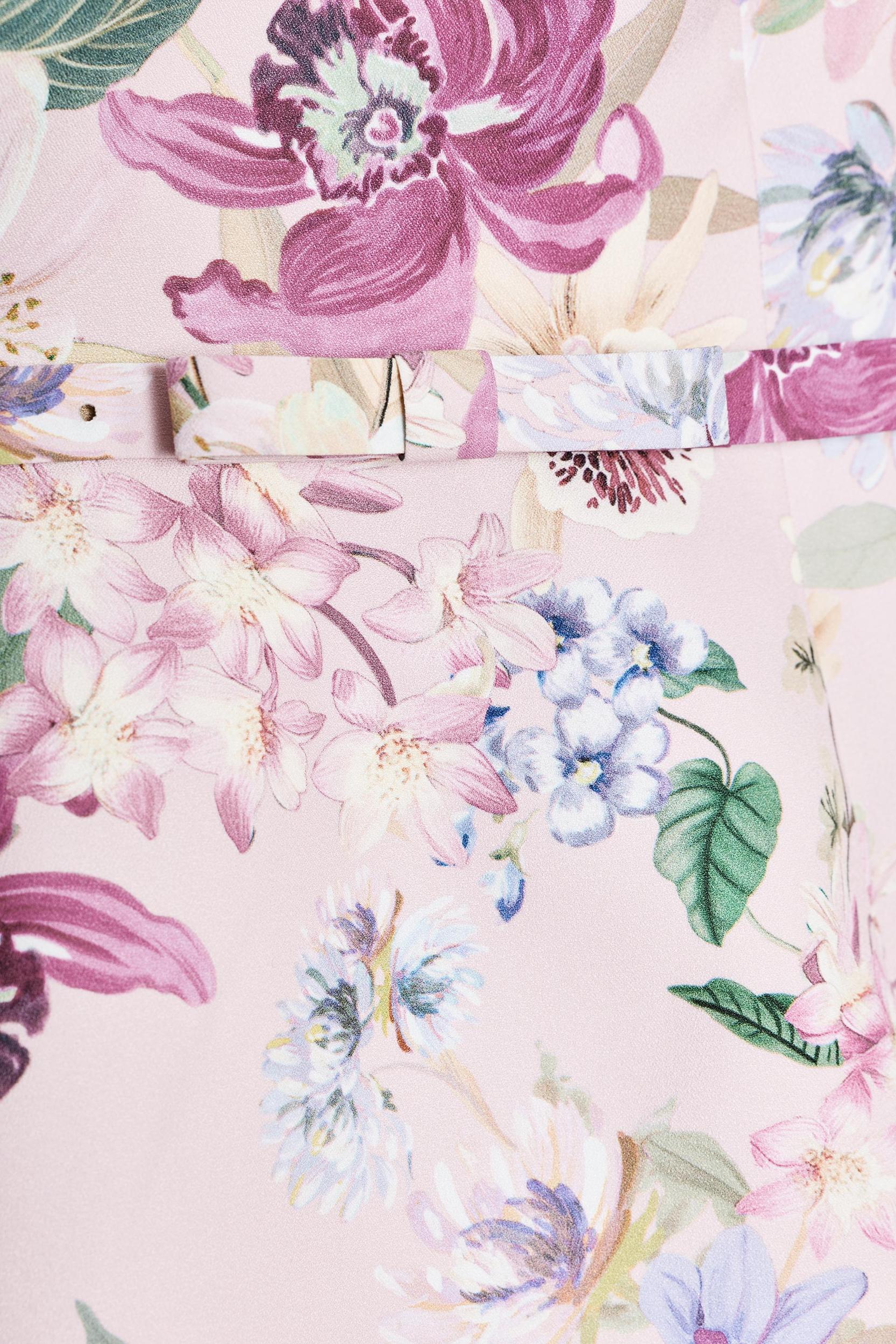 FLORAL PRINT BELTED BUSTIER TOP Product Image