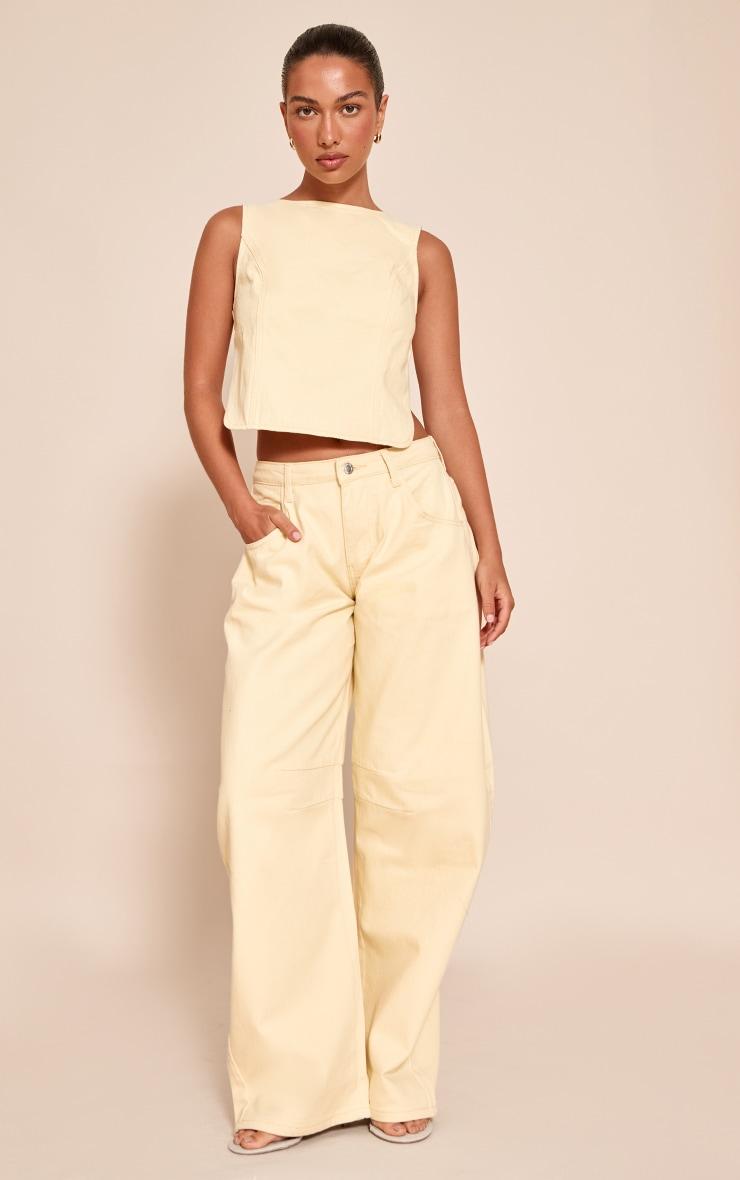 Butter Cream Seam Detail Barrel Jean Product Image