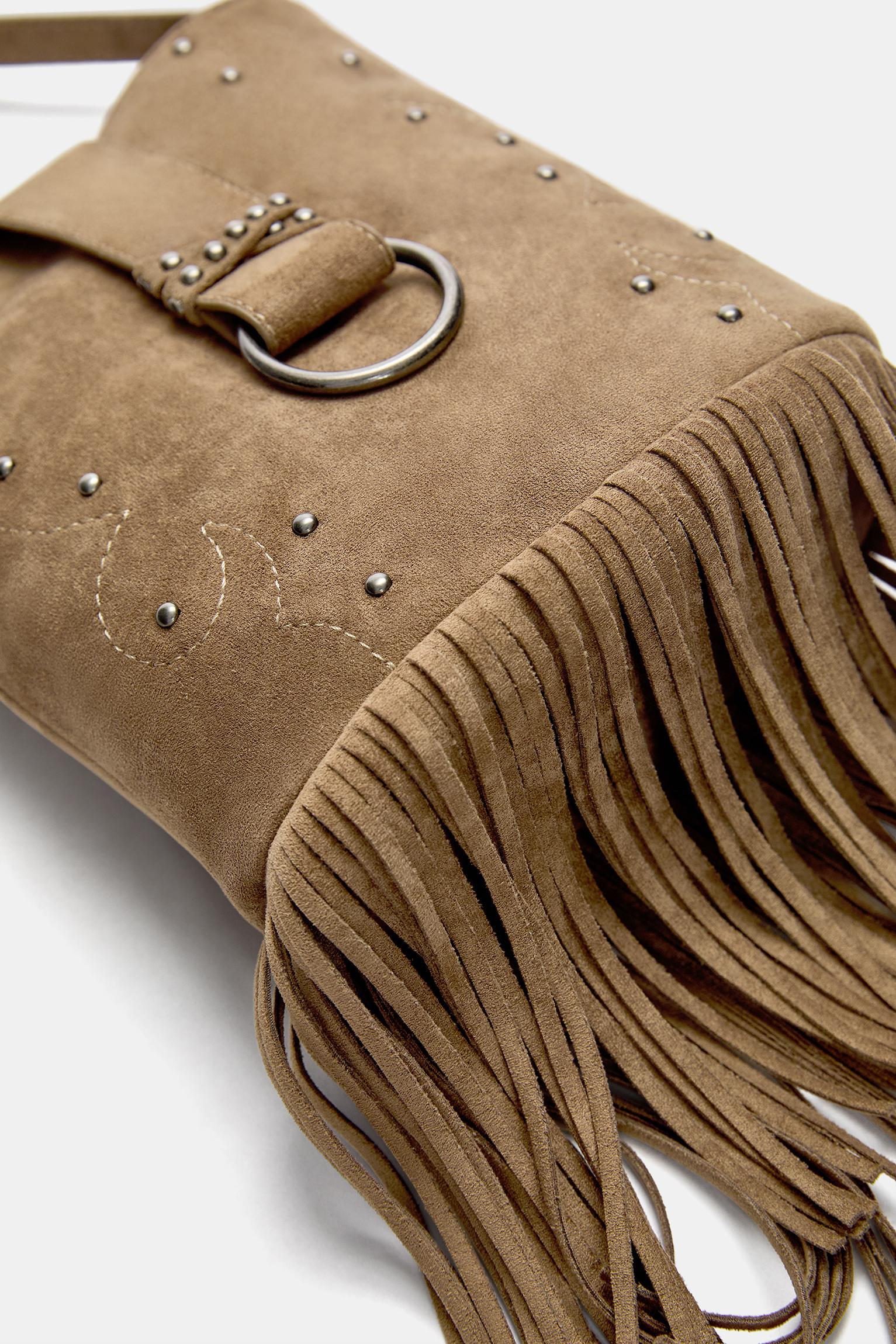 Crossbody bag with fringing Product Image