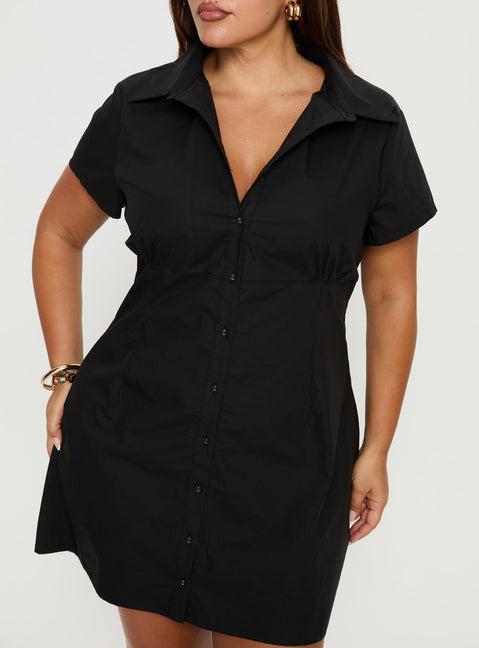 Motley Mini Dress Black Curve Product Image