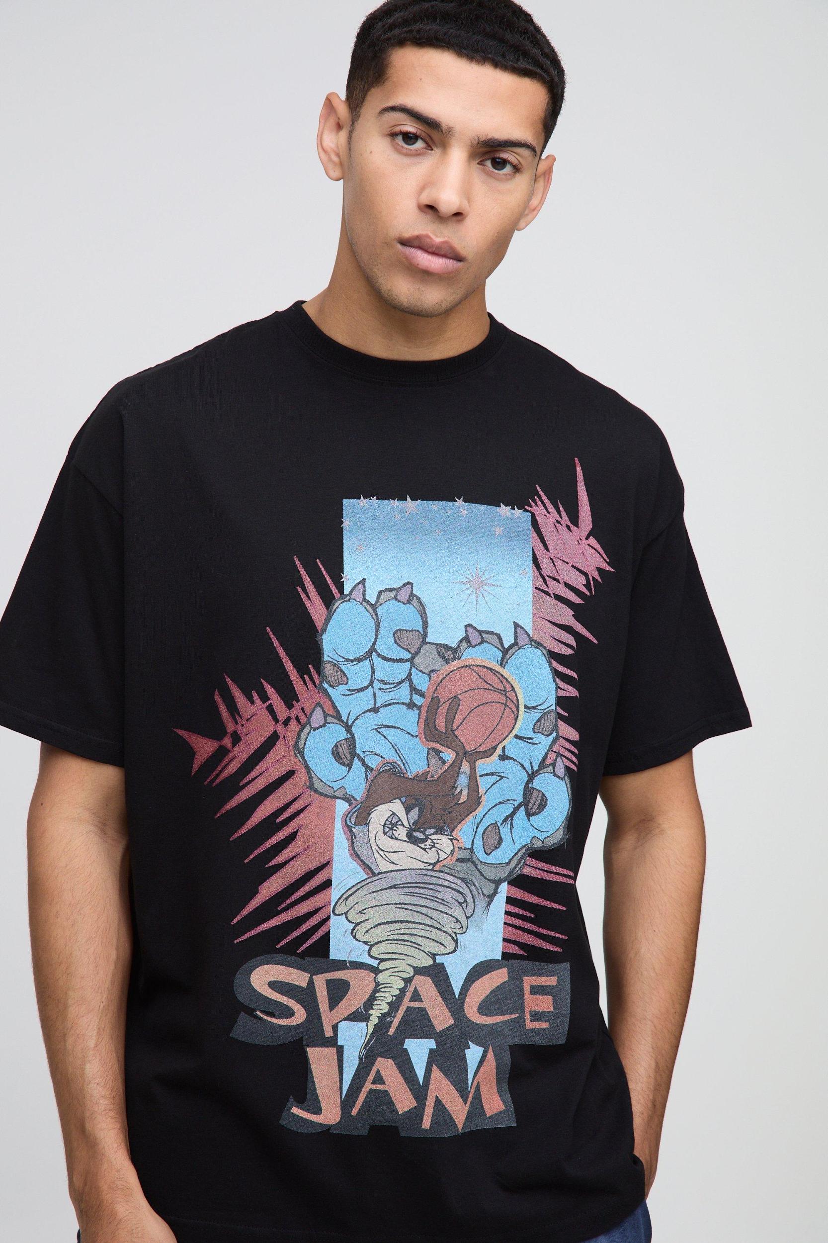 Oversized Space Jam License Print T-Shirt | boohooMAN USA Product Image