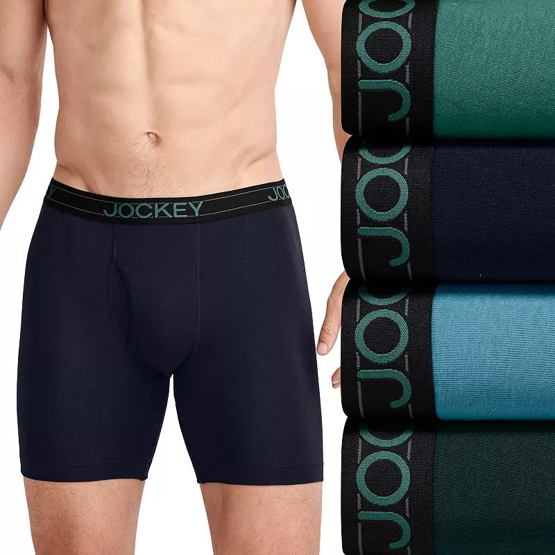 Men's Jockey® 4-Pack Lightweight Cotton Blend 7" Long Leg Boxer Brief,  Product Image